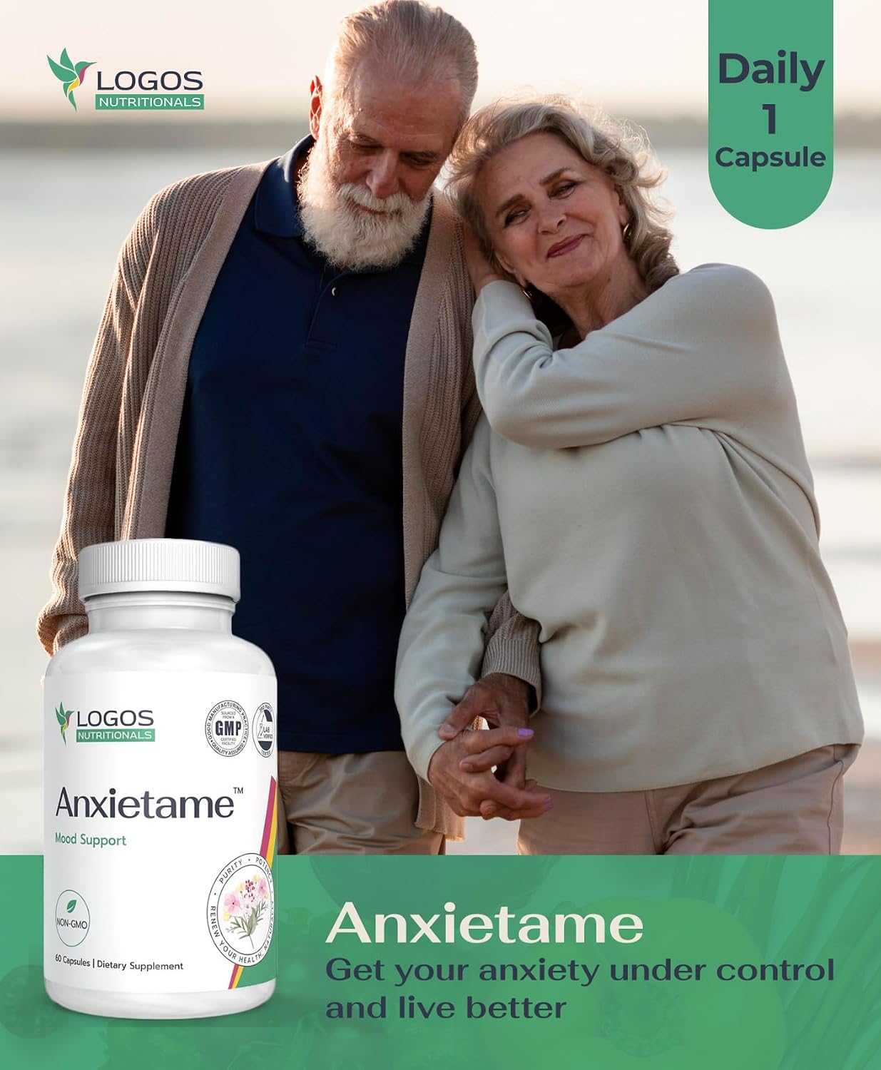 Anxietame - 60 Capsules, Food Supplement for Mood and Sleep