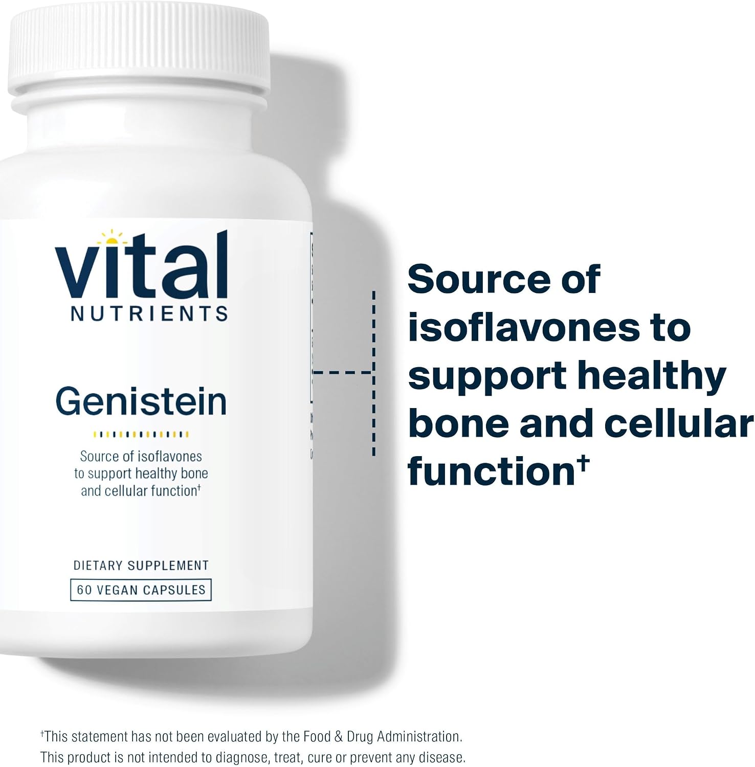 Vital Nutrients Genistein - 60 Cápsulas - Complemento Vegano