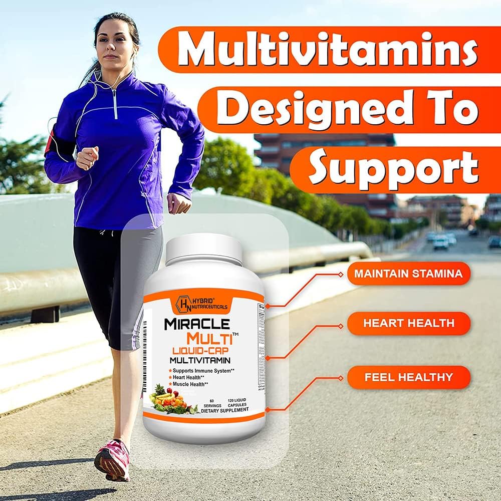Multivitamínico Líquido Multi para Hombres y Mujeres - Mezcla Completa de Alimentos Integrales con CoQ10, B12, 42 Superalimentos y Enzimas - 120 Cápsulas Blandas