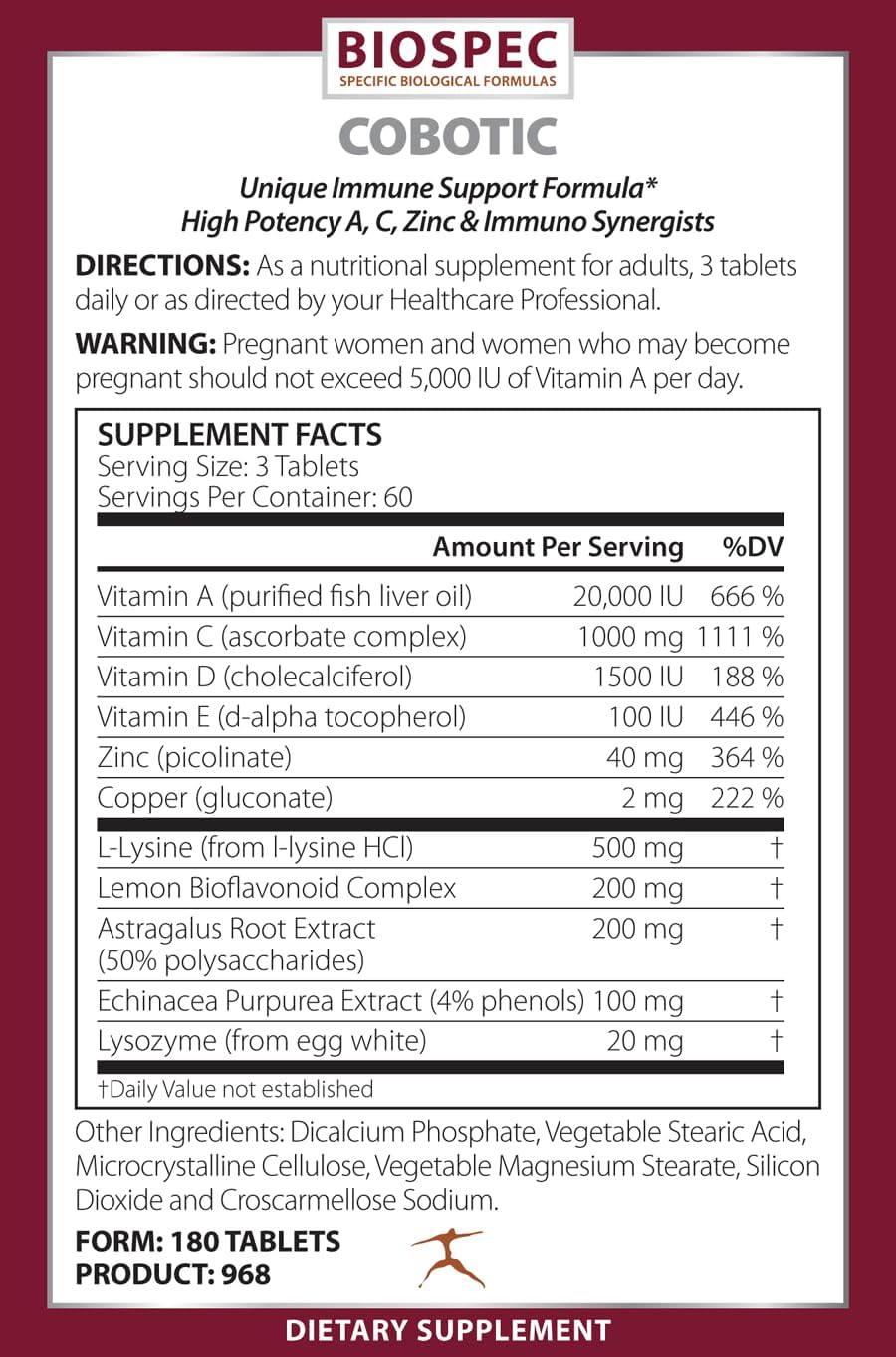 BIOSPEC NUTRITIONALS Cobotic - Immune Supplement with Vitamins A, C, D, E and Zinc
