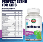 KAL MultiSaurus Multivitamínico Infantil Masticable, 11 Vitaminas y Minerales, Sabor Bayas, 60 Comprimidos
