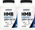 Nutricost HMB (Beta-Hidroxi Beta-Metilbutirato) 1000 mg - 240 Cápsulas