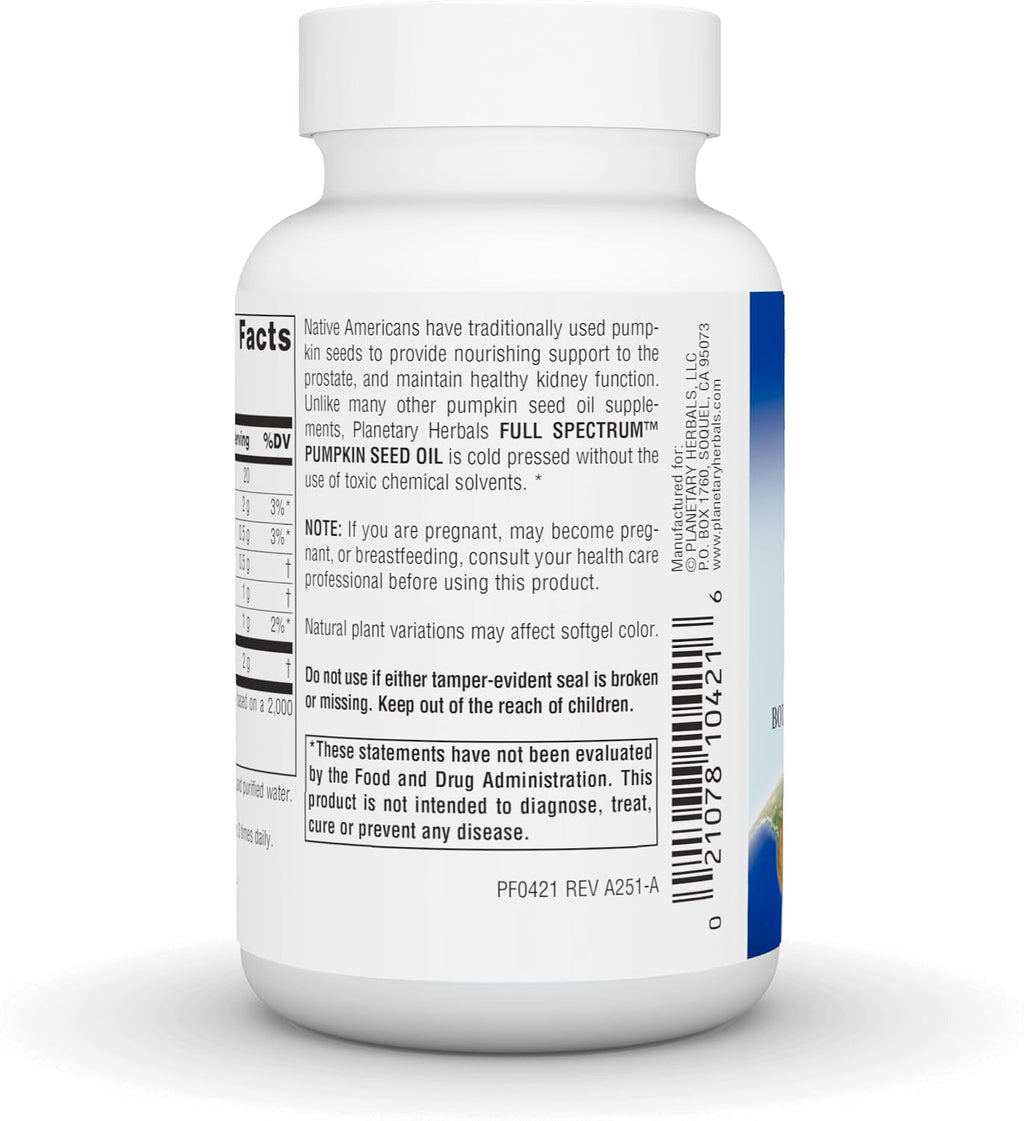 Planetary Formulations - Pumpkin Seed Oil, 45 Softgels