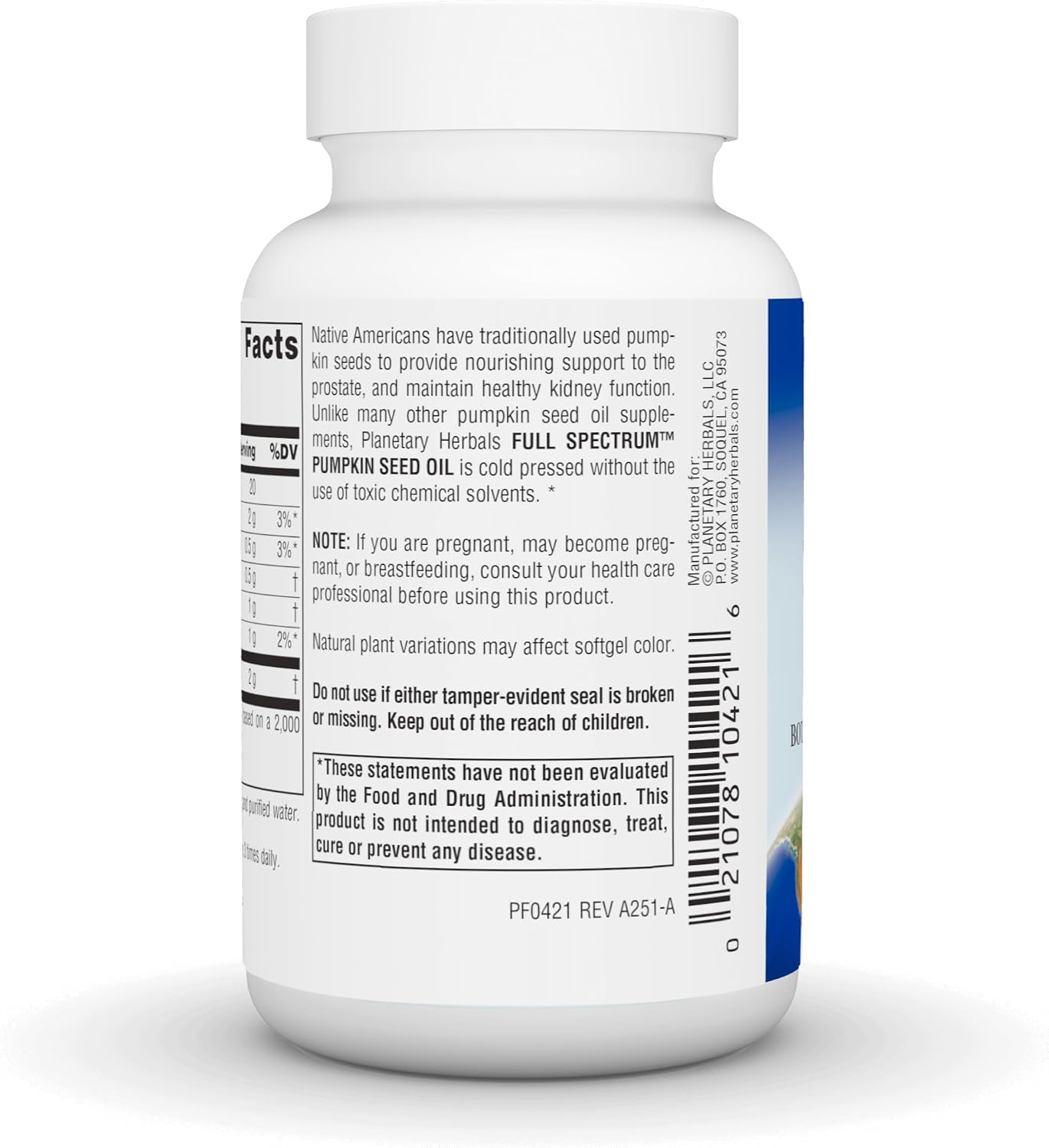 Planetary Formulations - Pumpkin Seed Oil, 45 Softgels