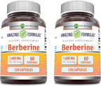 Amazing Formulas Berberina 1000mg por dosis - 240 Cápsulas (2 Envases de 120)
