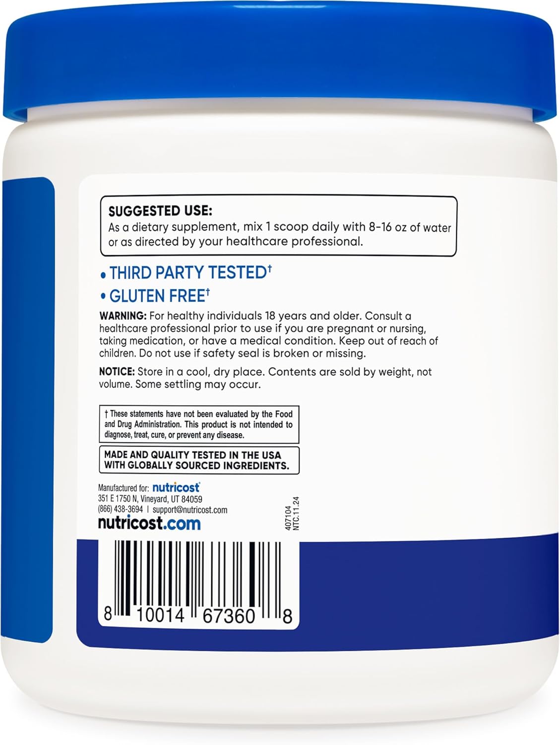 Nutricost EAA Powder 30 Servings (Blue Raspberry) - Aminoácidos Esenciales