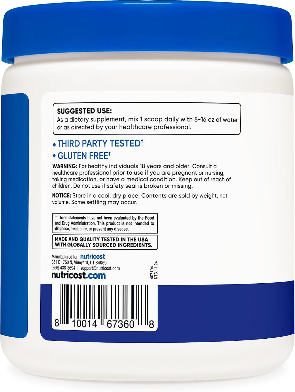 Nutricost EAA Powder (Blue Raspberry) - 30 Raciones - Aminoácidos Esenciales
