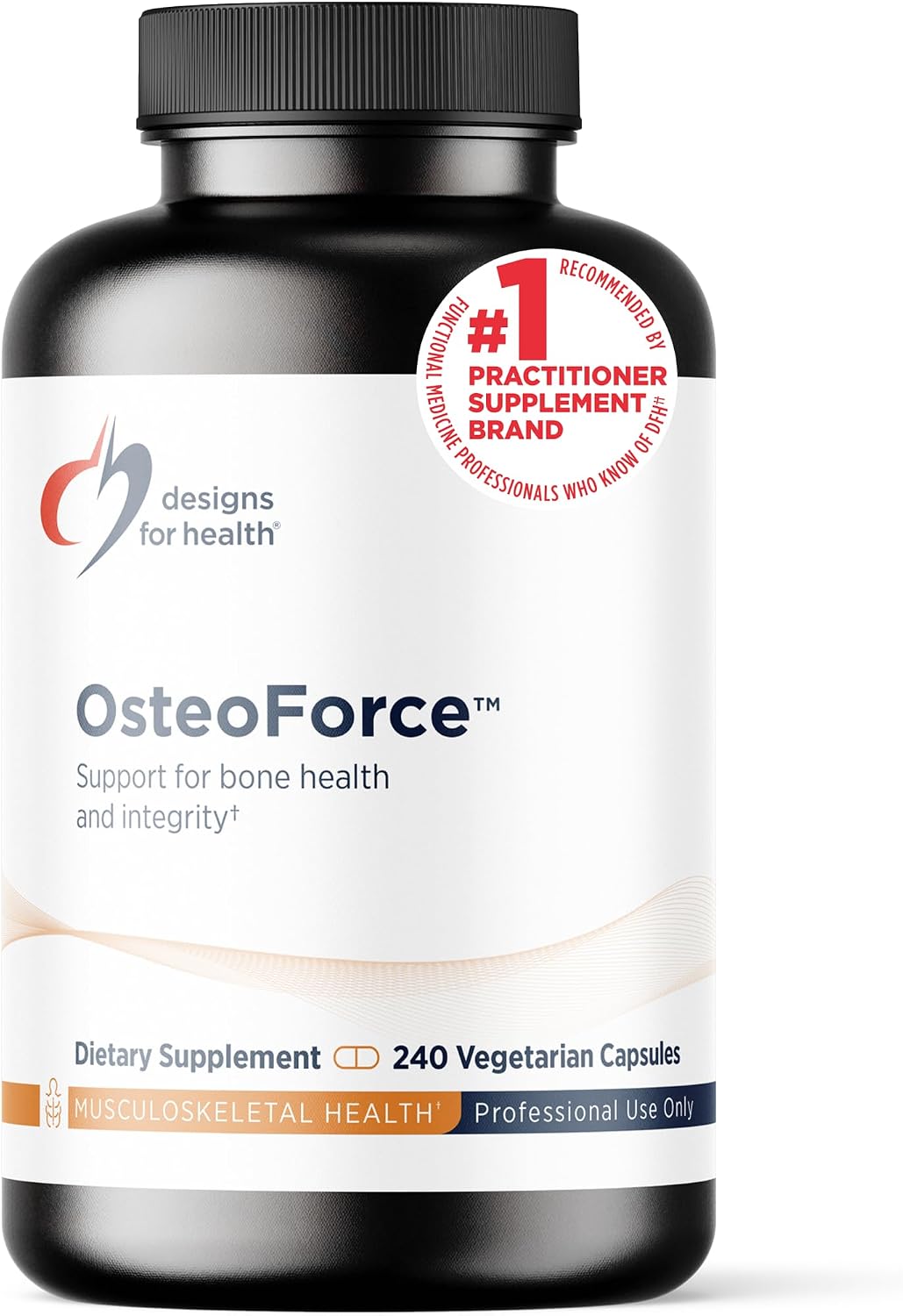 Designs for Health OsteoForce - Suplemento Premium para la Salud Ósea con Calcio Malato, Magnesio, Zinc y Vitaminas D y K - No-GMO, Sin Gluten (120 Cápsulas)