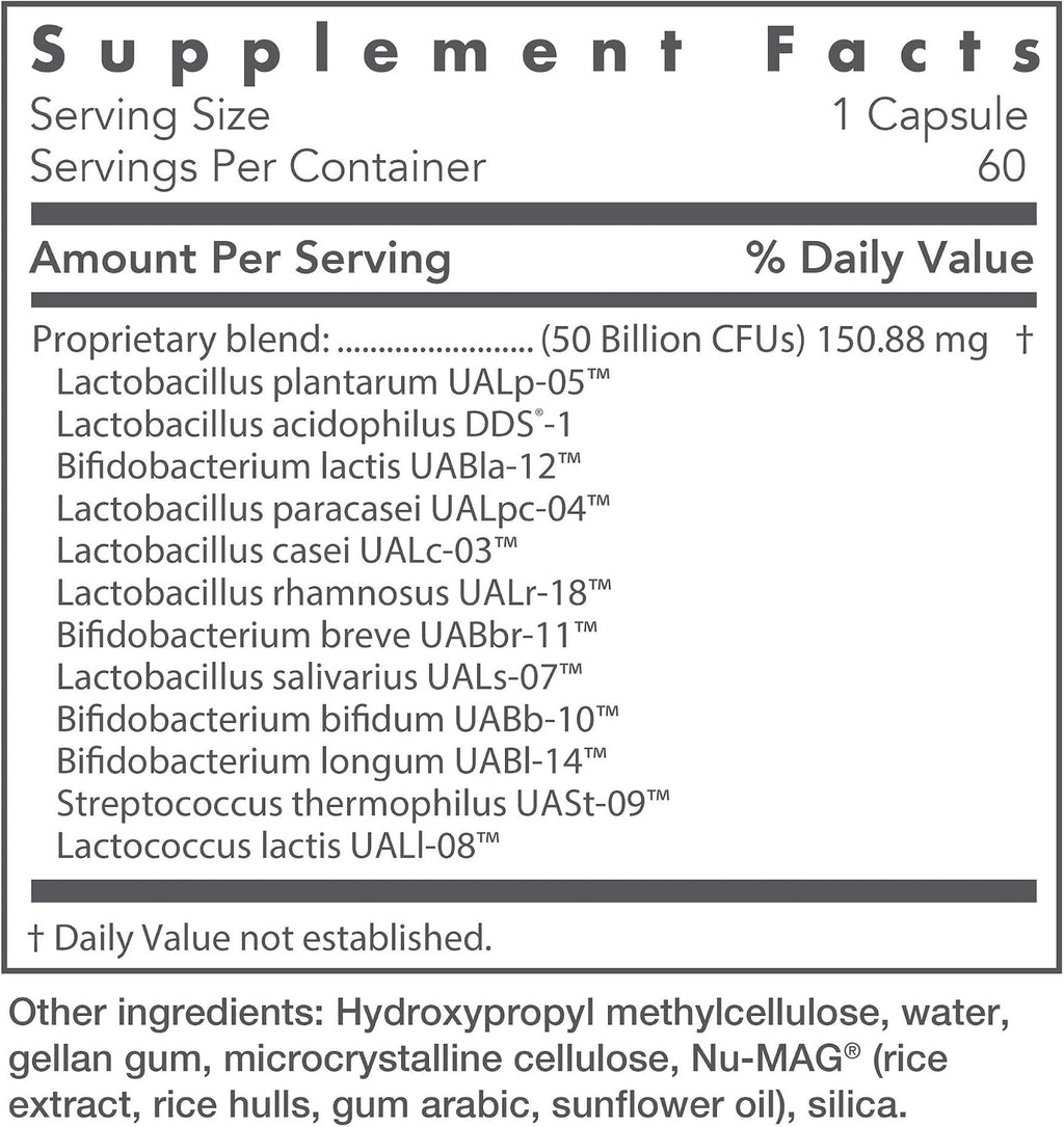 NutriCology Restore-Biotic Complete - Probiótico 12 Cepas - 50 mil millones UFC - Cápsulas de Liberación Retardada - 60 Cápsulas