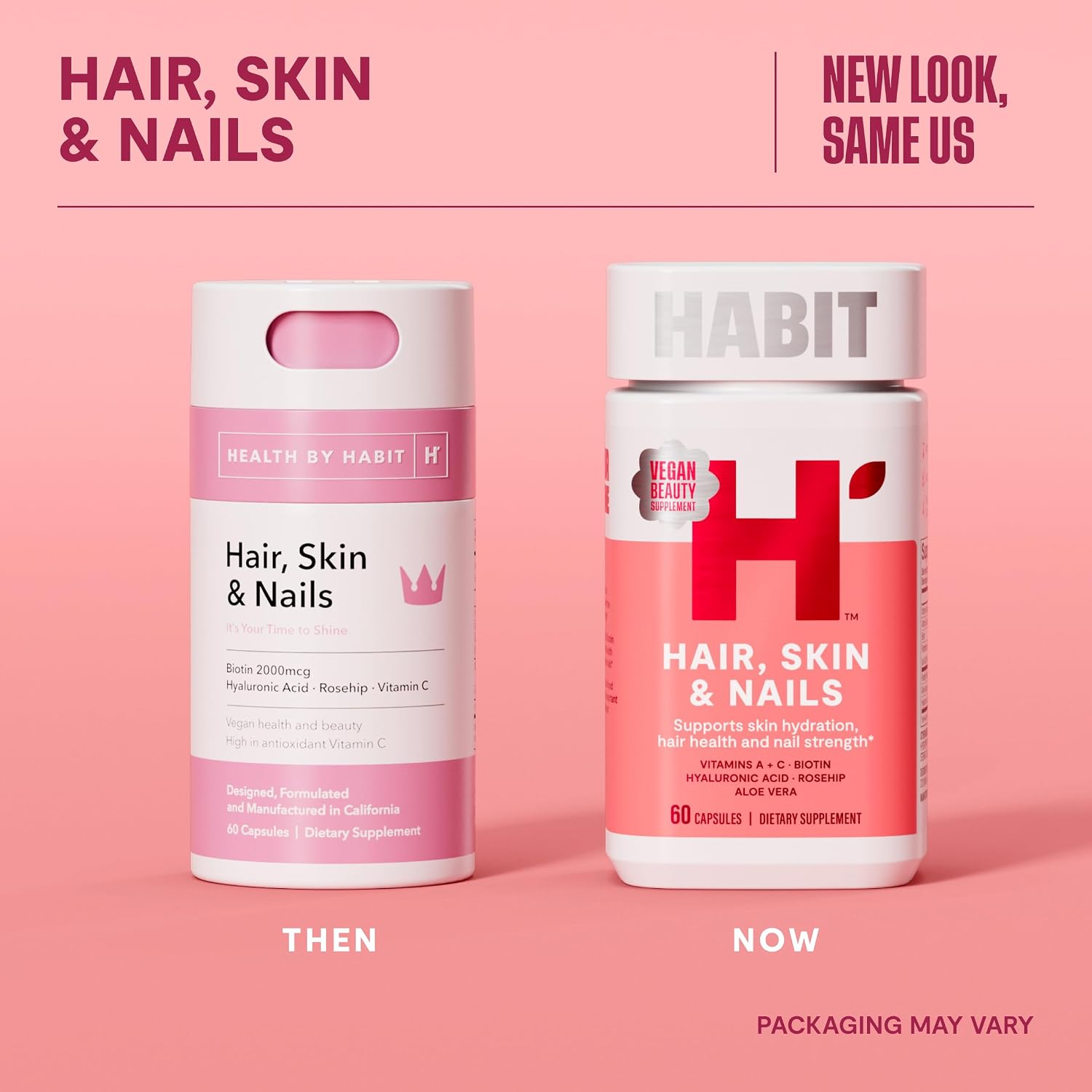 Habit Hair, Skin & Nails - Complemento para Cabello, Piel y Uñas (60 Cápsulas)