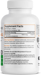 Bronson Vitamina B12 1000 mcg Liberación Sostenida - 180 Comprimidos