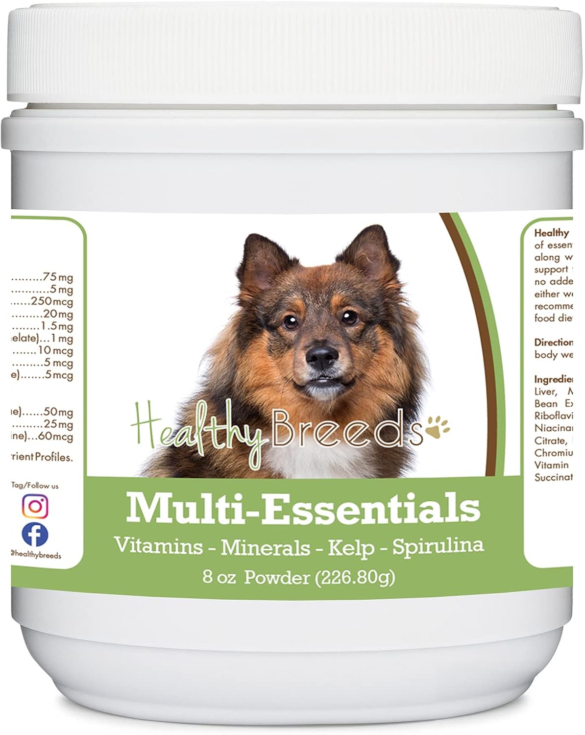 Healthy Breeds Eurasier Multi-Essentials Polvo para Perros - Suplemento de Vitaminas, Minerales y Antioxidantes - 227 g