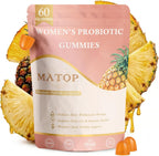 MATOP Probiótico para Mujeres Gomitas de Piña - Salud Digestiva y Equilibrio Femenino, Vegano Sin Azúcar, 60 Unidades