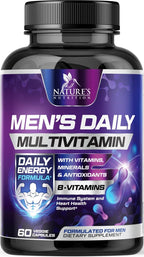 Multivitamínico para Hombres - Una Vez al Día - Fórmula Completa con Vitaminas A, C, D, E, Zinc y Hierro - 120 Cápsulas