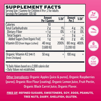 Llama Naturals Gomitas de Vitamina D3 y K2 – Vitamina K: Contribuye a la coagulación sanguínea normal y al – Image 2