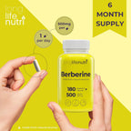LongLifeNutri Berberine 500 mg – 180 Cápsulas Vegetales