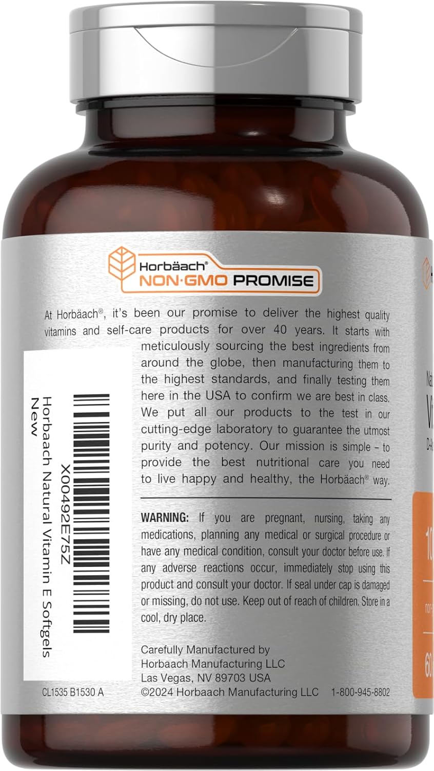 Horbaach Vitamina E 1000 UI (671 mg) - 60 Cápsulas Blandas