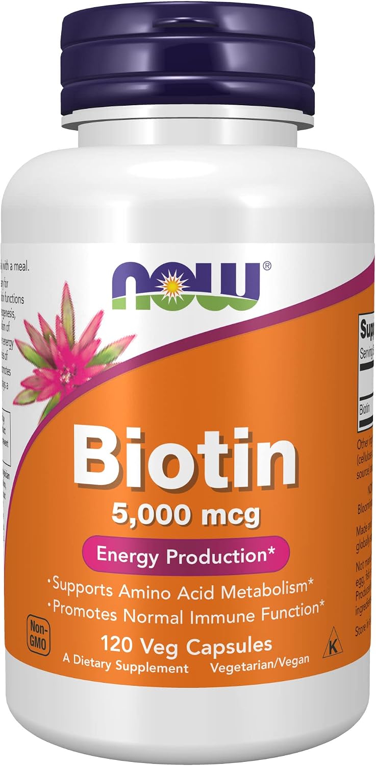 NOW Foods Biotina 5000 mcg, 120 Cápsulas