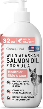 Aceite de Salmón Salvaje de Alaska para Perros - 473 ml - Omega 3, EPA, DHA, Vitamina D