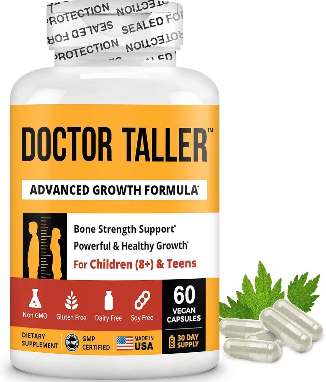 NuBest Doctor Taller – Fórmula de Crecimiento en Altura con Calcio, Vitamina D3, K2, Aminoácidos y Hierbas para Niños (8+) – 6 Paquetes | Suministro para 6 Meses
