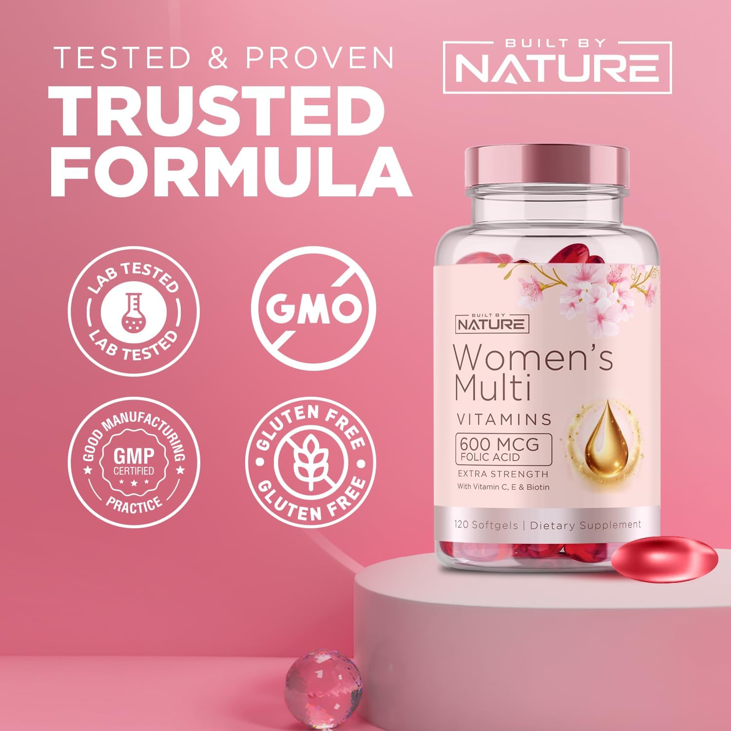 Built by Nature Women's Complete Daily Multivitamin, 120 Softgels