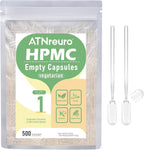 Cápsulas Veganas Vacías Tamaño 1 con 2 Micro Cucharas - 100 uds - ATNreuro
