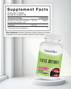 NaturalSlim Stress Defender | Reductor de Cortisol y Alivio del Estrés | Apoyo al Estado de Ánimo, Sueño y Metabolismo | Vitamina B5 y L-Tirosina | 180 Cápsulas Vegetales