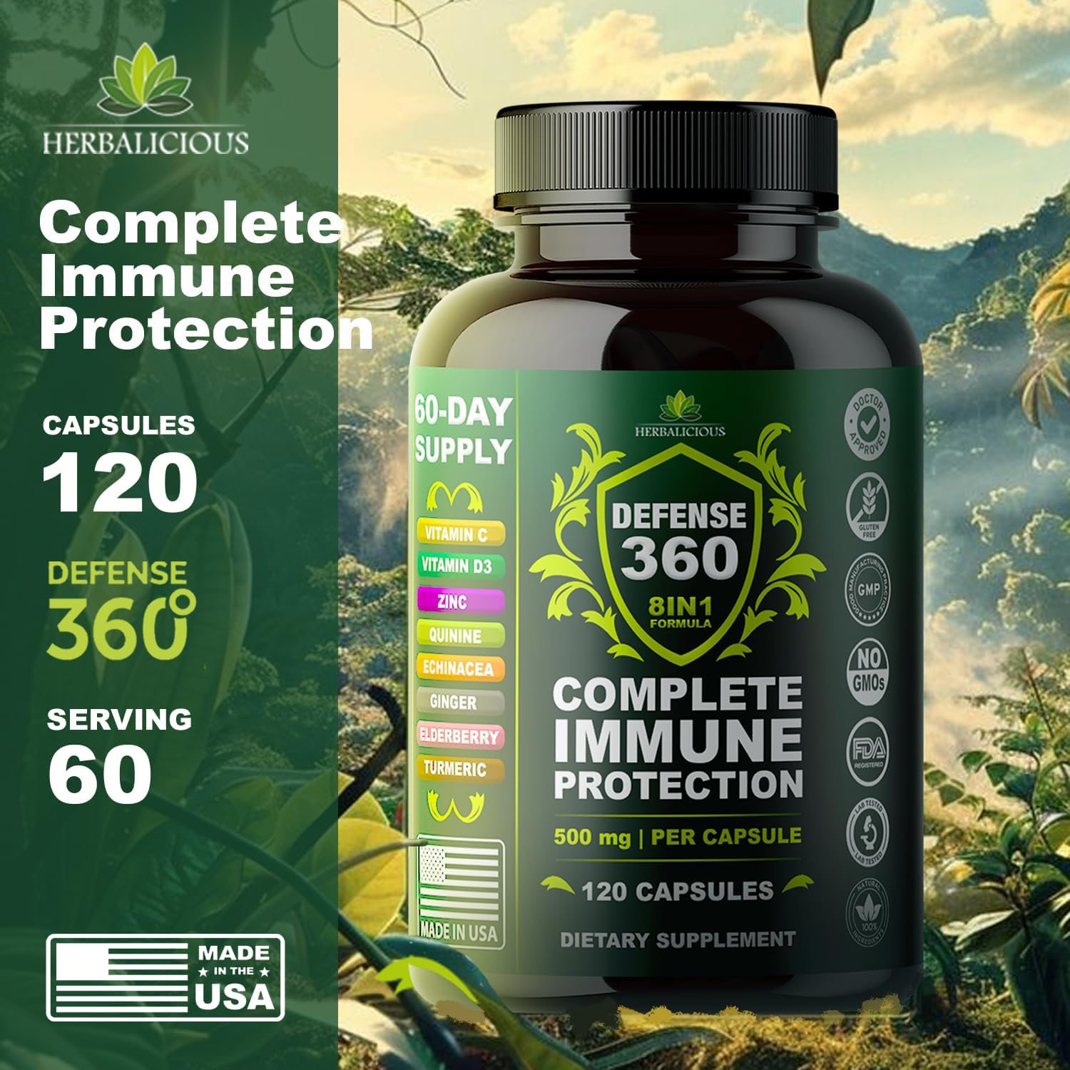 Defence360 Apoyo Inmunológico 8-en-1, 120 Cápsulas