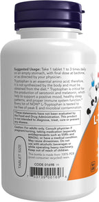 NOW Foods L-Tryptophan 1000 mg, Dosis Doble, 60 Comprimidos