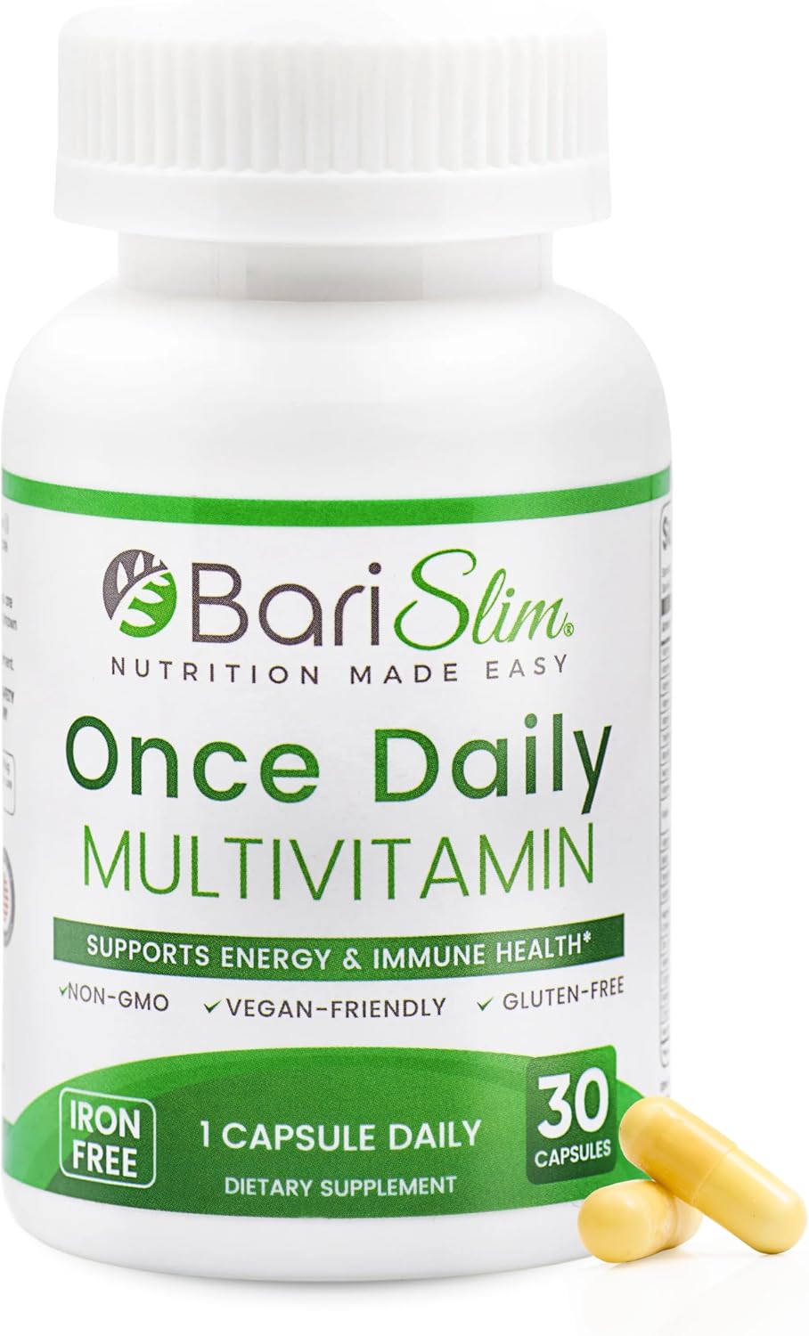 BariSlim Once Daily Multivitamínico Bariátrico Sin Hierro - 90 Cápsulas