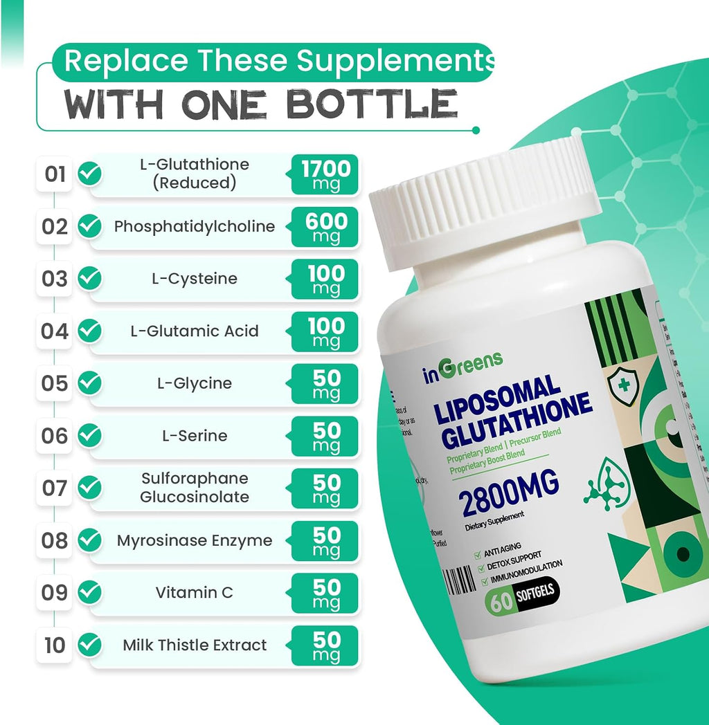inGreens 2800 mg Glutatión Liposomal