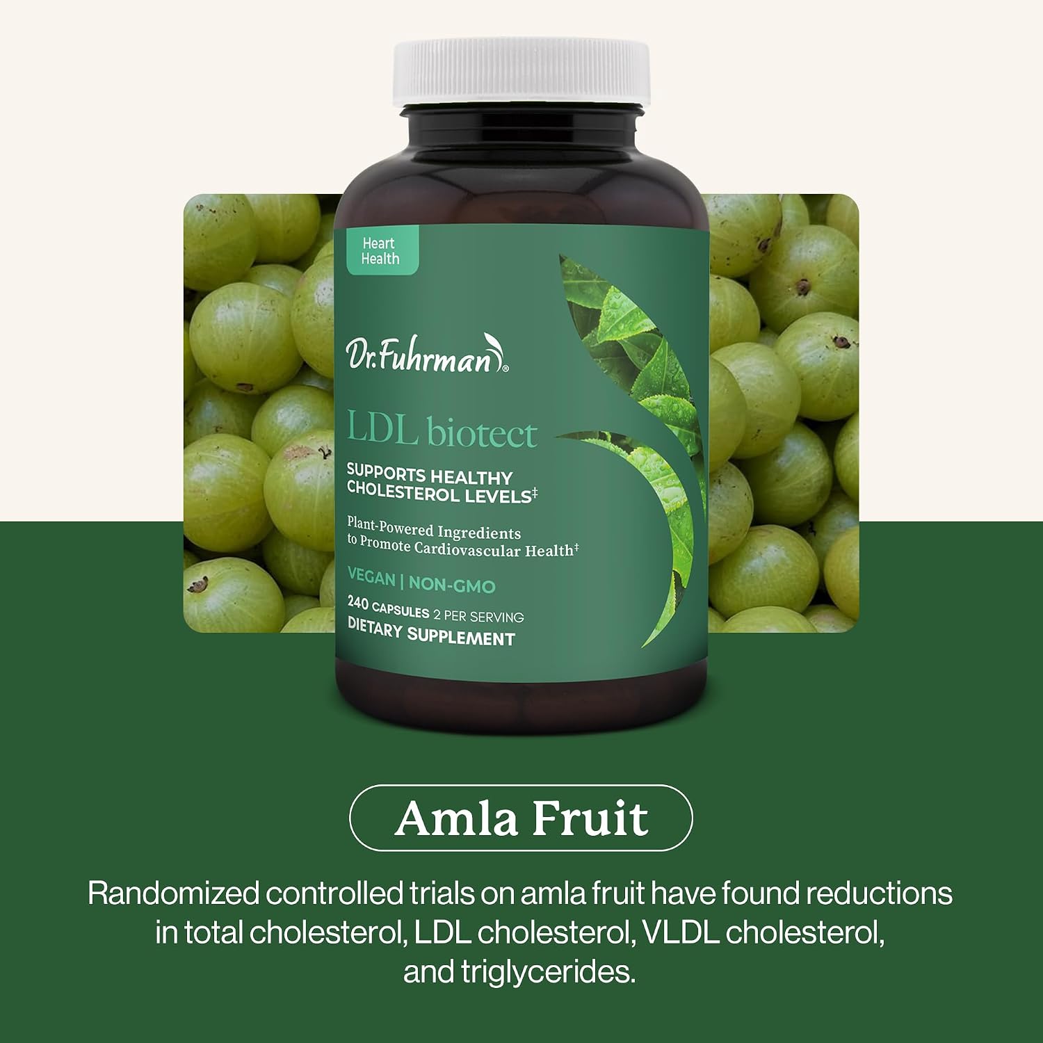Dr. Fuhrman's LDL Biotect - Suplemento con Esteroles Vegetales y Extractos Orgánicos - 240 Cápsulas