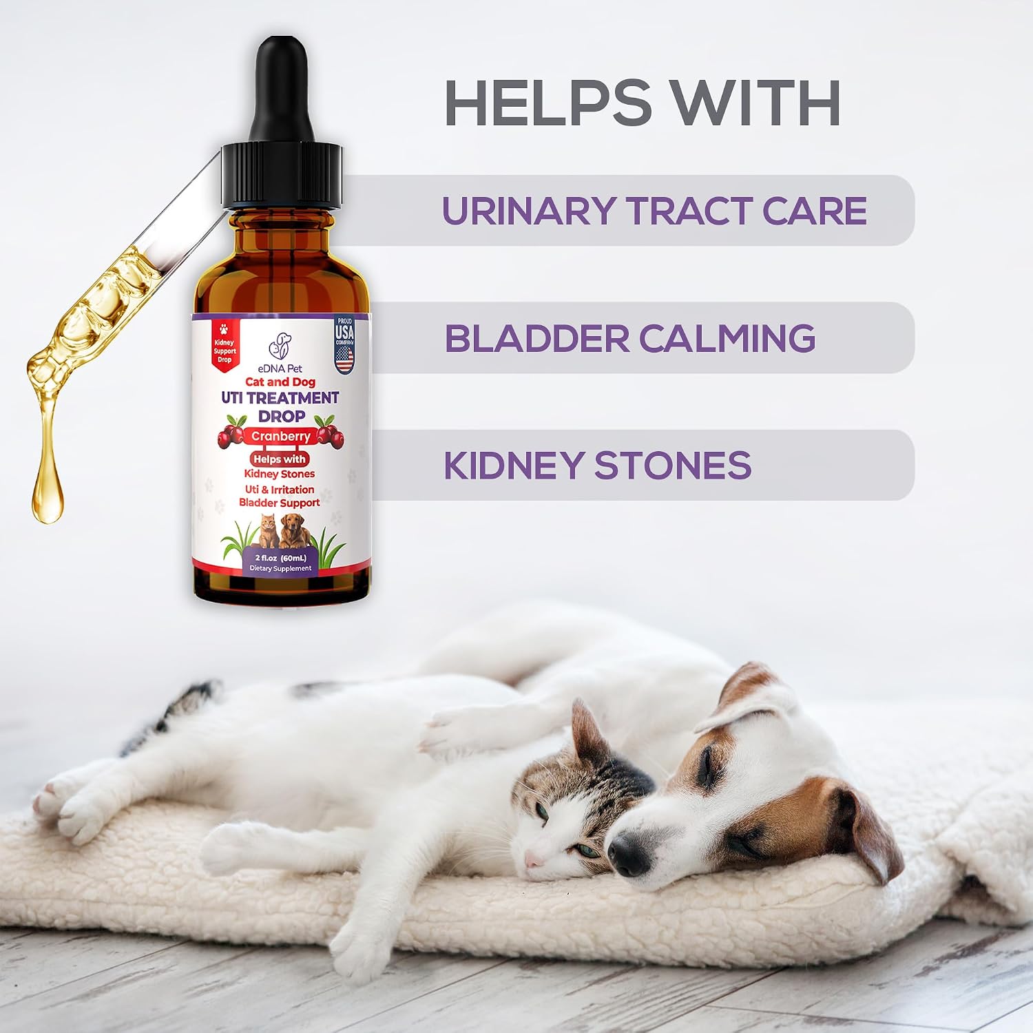EDNA HOME Gotas de Arándano para Perros y Gatos - Suplemento Urinario (59 ml)