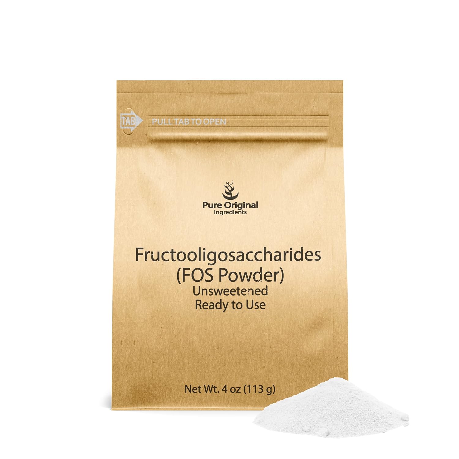Pure Original Ingredients Fructooligosacáridos en Polvo, 113 g (4 oz), Sin Aditivos