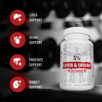 Rich Piana 5% Nutrition Liver & Organ Defender Cycle Support Plus NAC | Apoyo Hepático, Próstata, Corazón, Riñones y Piel | Cardo Mariano, Saw Palmetto, Espino Blanco (30-90 Servicios)