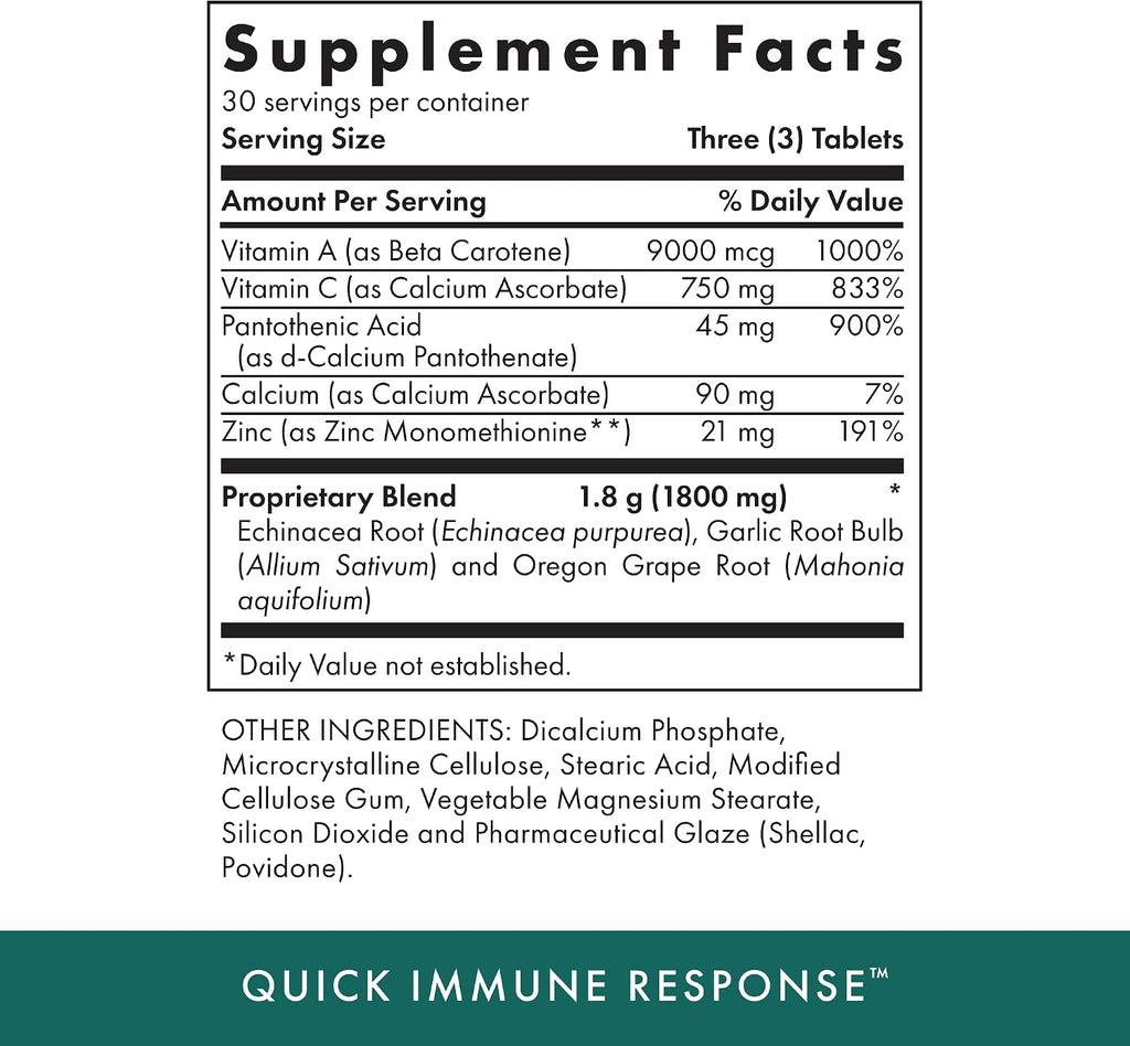 Michael's Health Naturopathic Programs Quick Immune Response - Immune Support - 90 Vegetarian Tablets