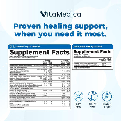 Programa de Recuperación Postquirúrgica VitaMedica - Suplemento Clínico con Vitaminas, Minerales, Bromelina y Quercetina – Image 4