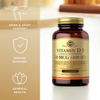 Solgar Vitamin D3 (Cholecalciferol) 10 mcg (400 IU), 100 Softgels