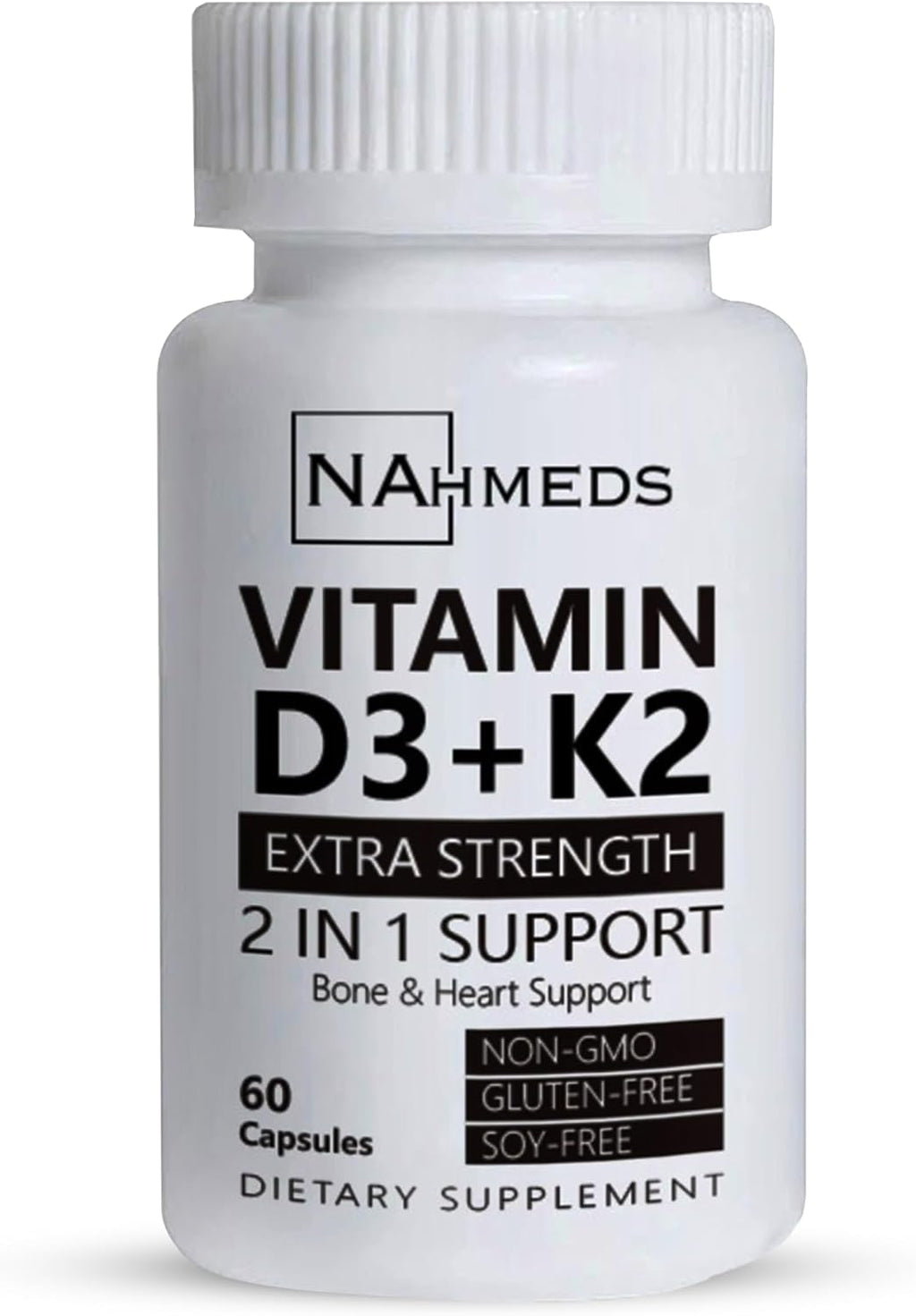 NAhmeds Vitamina D3 + K2 Extra Strength – 60 Cápsulas
