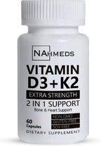 NAhmeds Vitamina D3 + K2 Extra Strength – 60 Cápsulas