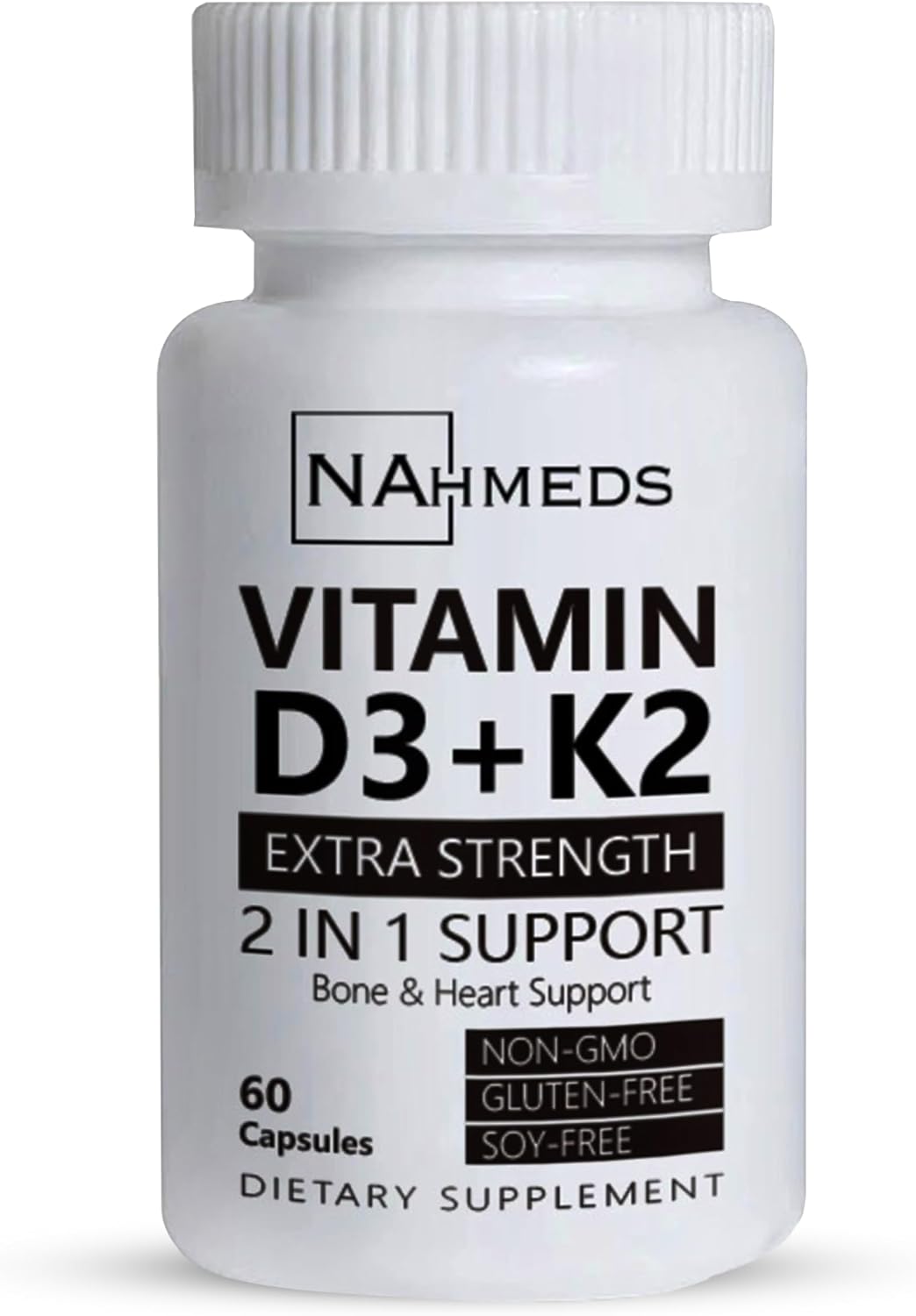 NAhmeds Vitamina D3 + K2 Extra Strength – 60 Cápsulas