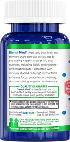BioTrust Eternal Mind - Suplemento para la Memoria, Concentración y Agilidad Mental - 30 Cápsulas