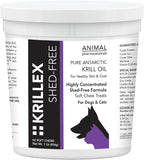 Animal Pharmaceuticals Krillex Shed-Free Chews - Omega 3 para perros y gatos - 60 uds