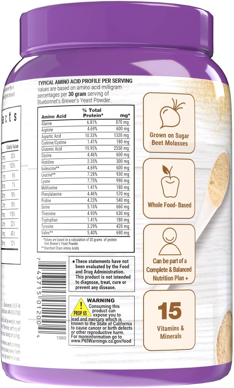 Bluebonnet Nutrition Super Earth Brewers Yeast Powder - 1 lb