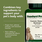 Standard Process Canine Dermal Support - Suplemento para la piel y glándulas suprarrenales para perros - 125 g