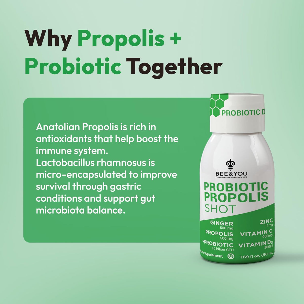 Bee and You Propolis Immune Shot 50 ml (Pack de 12) – Image 6