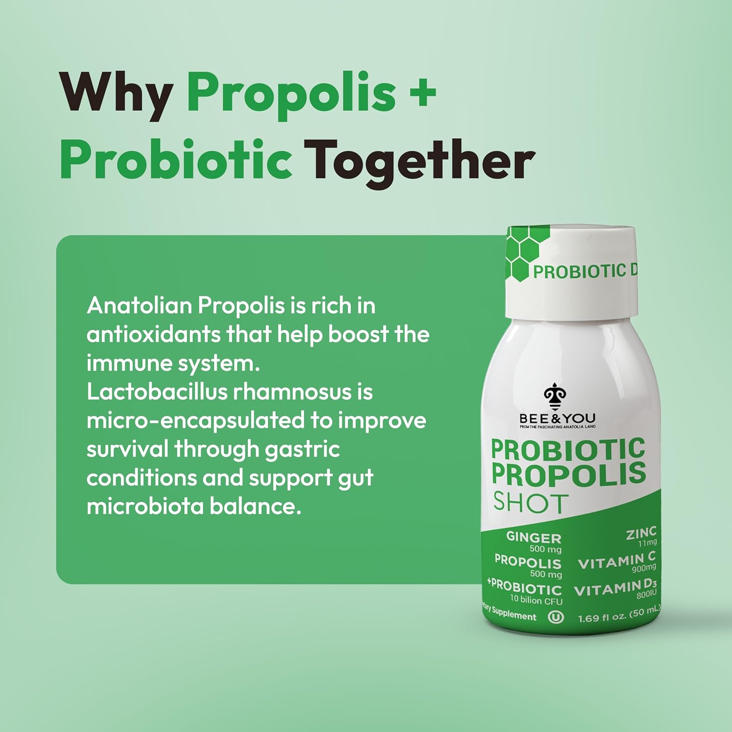 Bee and You Propolis Immune Shot 50 ml (Pack de 12)
