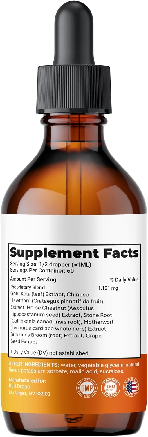 Bari Drops Suplemento Líquido Multivitamínico y Mineral (2 Envases de 60 ml, 2 Meses de Suministro)