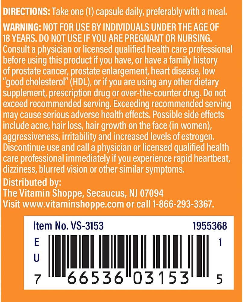 The Vitamin Shoppe DHEA 50 mg, Apoyo Hormonal y Envejecimiento Saludable (120 Cápsulas)