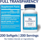 Vitamina D3 5000 IU - 200 Cápsulas Blandas